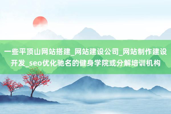 一些平顶山网站搭建_网站建设公司_网站制作建设开发_seo优化驰名的健身学院或分解培训机构